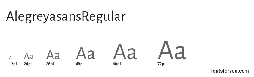 Größen der Schriftart AlegreyasansRegular