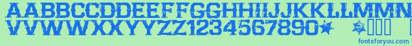 CffarwestRegular Font – Blue Fonts on Green Background