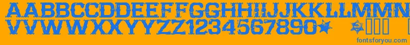 CffarwestRegular Font – Blue Fonts on Orange Background