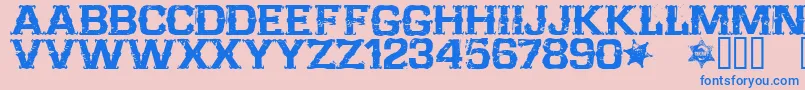 CffarwestRegular Font – Blue Fonts on Pink Background