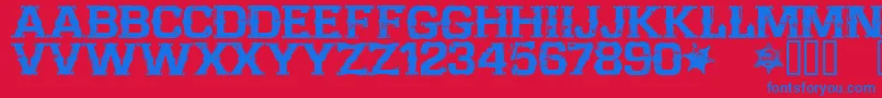 CffarwestRegular Font – Blue Fonts on Red Background