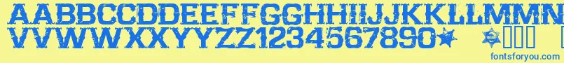 CffarwestRegular Font – Blue Fonts on Yellow Background