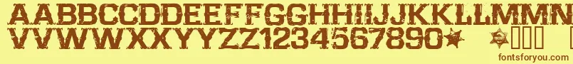 CffarwestRegular Font – Brown Fonts on Yellow Background