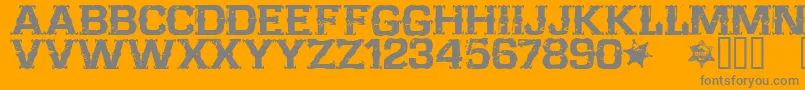 CffarwestRegular Font – Gray Fonts on Orange Background