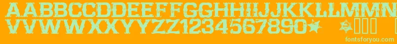 CffarwestRegular Font – Green Fonts on Orange Background