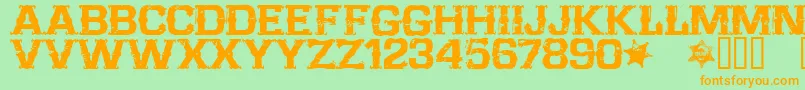 CffarwestRegular Font – Orange Fonts on Green Background