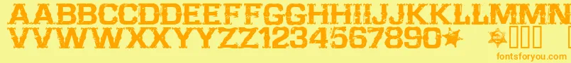 CffarwestRegular Font – Orange Fonts on Yellow Background