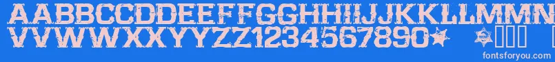 CffarwestRegular Font – Pink Fonts on Blue Background