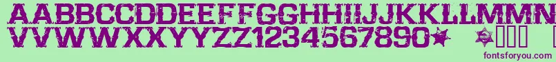 CffarwestRegular Font – Purple Fonts on Green Background