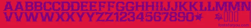 CffarwestRegular Font – Purple Fonts on Red Background