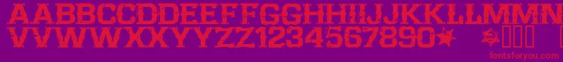 CffarwestRegular Font – Red Fonts on Purple Background