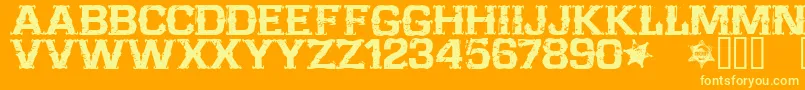 CffarwestRegular Font – Yellow Fonts on Orange Background