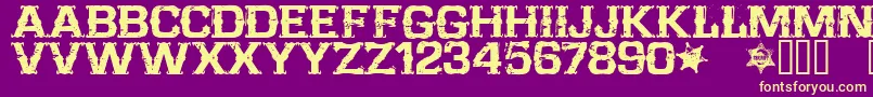 CffarwestRegular Font – Yellow Fonts on Purple Background