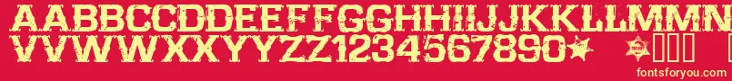 CffarwestRegular Font – Yellow Fonts on Red Background