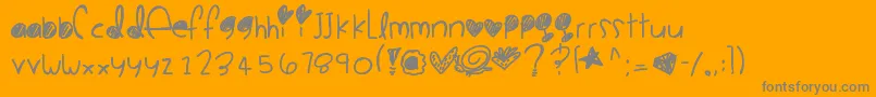 Cookiemonster-Schriftart – Graue Schriften auf orangefarbenem Hintergrund