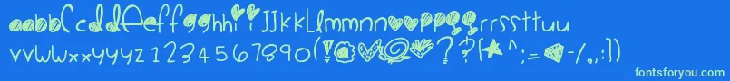 Cookiemonster Font – Green Fonts on Blue Background