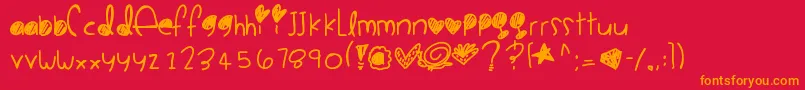 Cookiemonster Font – Orange Fonts on Red Background