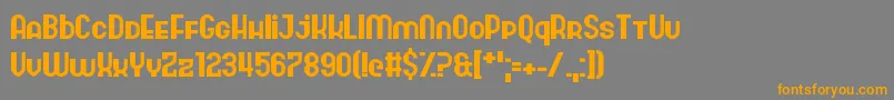 フォントHangarNine – オレンジの文字は灰色の背景にあります。