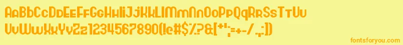 HangarNine Font – Orange Fonts on Yellow Background