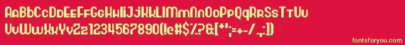 HangarNine Font – Yellow Fonts on Red Background