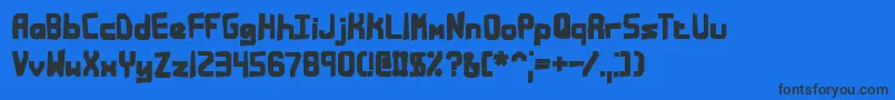 BandwidthBandmessBrk Font – Black Fonts on Blue Background