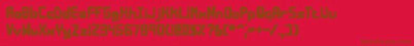 フォントBandwidthBandmessBrk – 赤い背景に茶色の文字