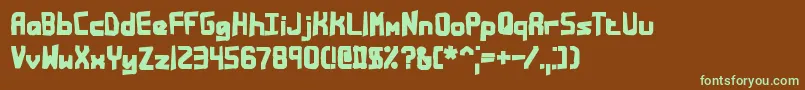 BandwidthBandmessBrk Font – Green Fonts on Brown Background