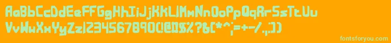 BandwidthBandmessBrk Font – Green Fonts on Orange Background