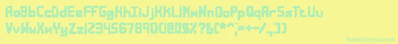 BandwidthBandmessBrk Font – Green Fonts on Yellow Background