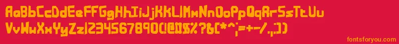 BandwidthBandmessBrk Font – Orange Fonts on Red Background