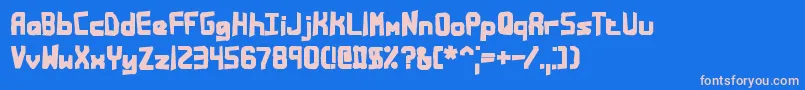 BandwidthBandmessBrk Font – Pink Fonts on Blue Background