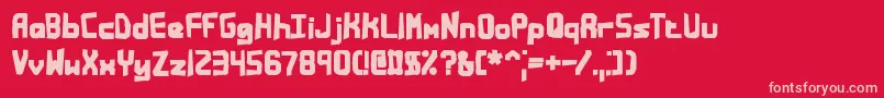 BandwidthBandmessBrk Font – Pink Fonts on Red Background