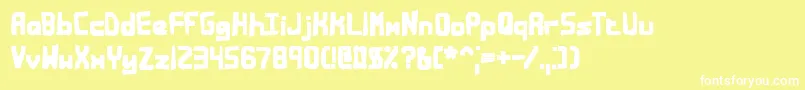 BandwidthBandmessBrk Font – White Fonts on Yellow Background