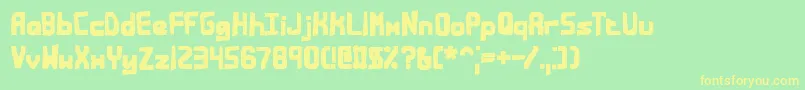 BandwidthBandmessBrk Font – Yellow Fonts on Green Background