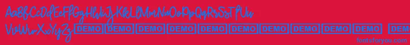 Więcej informacji o czcionce BurstonDemo Czcionka BurstonDemo – niebieskie czcionki na czerwonym tle