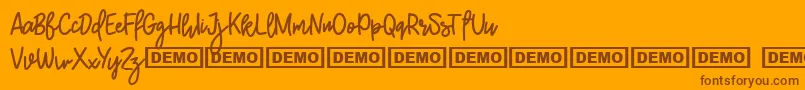 Шрифт BurstonDemo – коричневые шрифты на оранжевом фоне