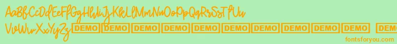 BurstonDemo Font – Orange Fonts on Green Background