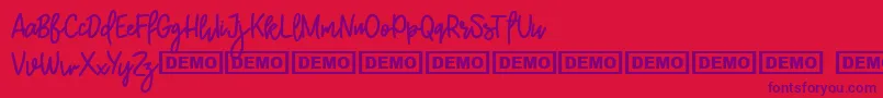 BurstonDemo Font – Purple Fonts on Red Background