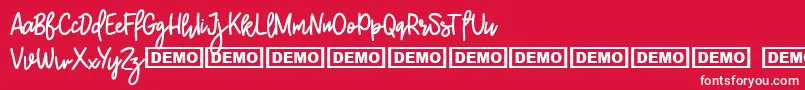 Czcionka BurstonDemo – białe czcionki na czerwonym tle