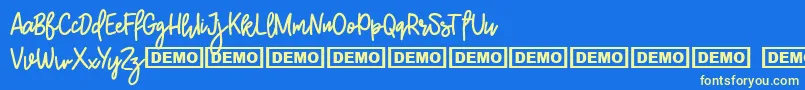 Шрифт BurstonDemo – жёлтые шрифты на синем фоне