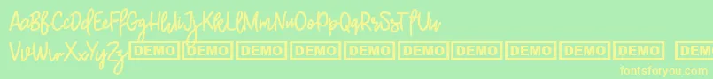 BurstonDemo Font – Yellow Fonts on Green Background