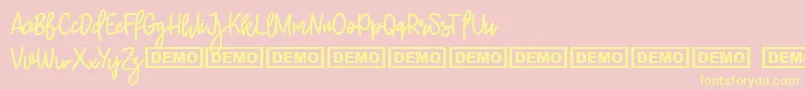 Шрифт BurstonDemo – жёлтые шрифты на розовом фоне
