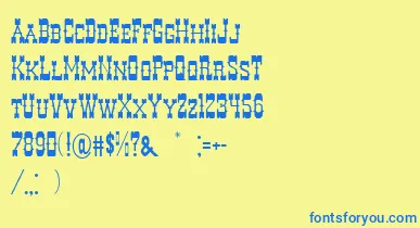 DecreeArtTwo font – Blue Fonts On Yellow Background