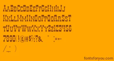 DecreeArtTwo font – Brown Fonts On Orange Background