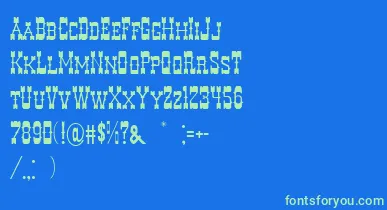 DecreeArtTwo font – Green Fonts On Blue Background