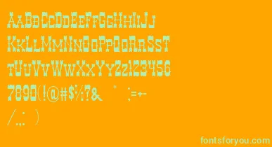 DecreeArtTwo font – Green Fonts On Orange Background