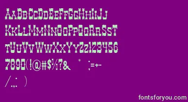 DecreeArtTwo font – Green Fonts On Purple Background