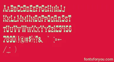DecreeArtTwo font – Green Fonts On Red Background