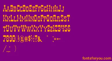 DecreeArtTwo font – Orange Fonts On Purple Background