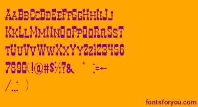 DecreeArtTwo font – Purple Fonts On Orange Background